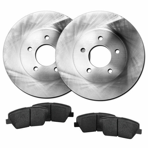 Fits 2007-2008 Mercedes-Benz E350 Rear Plain Brake Rotors + Ceramic Brake Pads