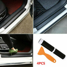 Protector Sill Scuff Cover Car Door Plate Sticker 4D Carbon Fiber Anti Scratch