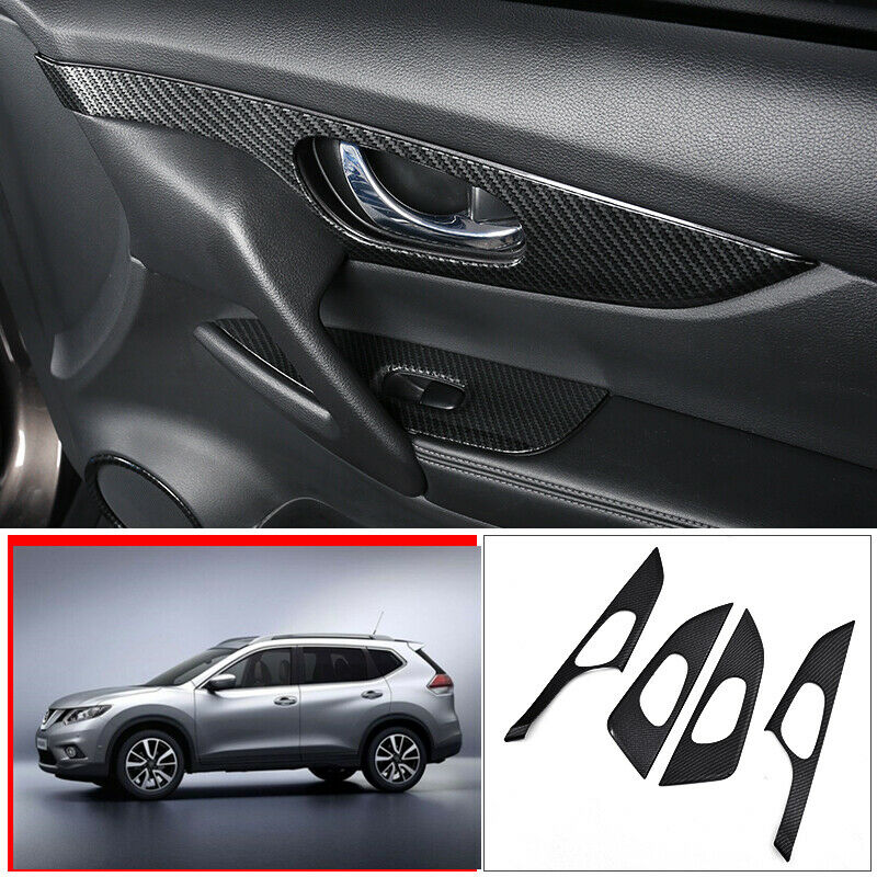 For Nissan Rogue 2014-20 ABS Carbon Fiber Car inner door handle panel Cover Trim