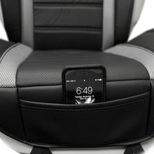 Leatherette Cushion Pad Seat Covers Full Set For Auto Car SUV Van Gray Black