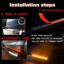 48" Running Board LED Strips White Amber Parking Light Door Step Turn Signal Bar