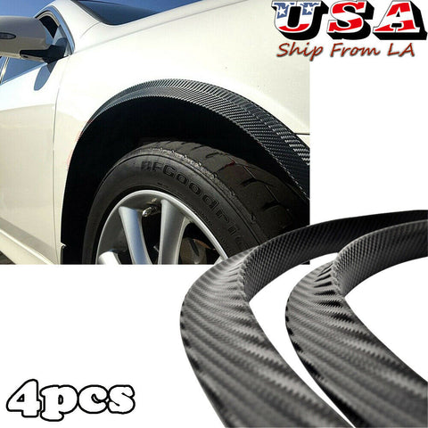 Carbon Fiber Car Wheel Eyebrow Arches Lips Fender Flares Protector Trim Cover