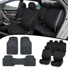 All Weather Rubber Floor Mats +Full Interior Set of Car SUV Seat Covers for Auto