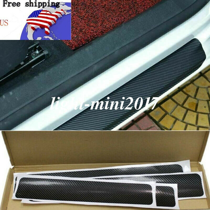 2020 Accessories Carbon Fiber Sticker Car Door Plate Sill Scuff Cover Sticker