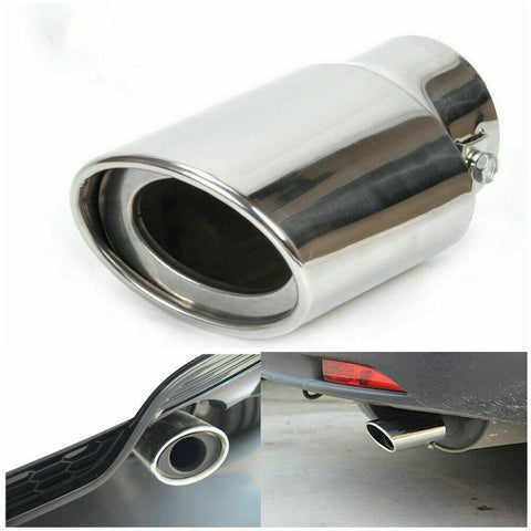 Car Chrome Stainless Steel Rear Round Exhaust Pipe Tail Muffler Tip Accessories