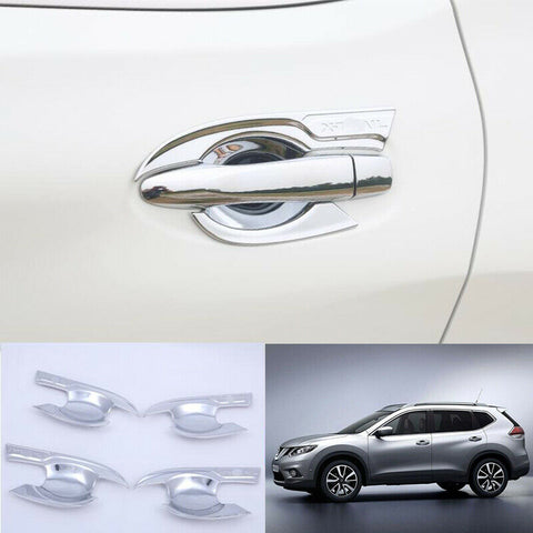 For Nissan Rogue 2014-2020 ABS Silver Car exterior outside door bowl cover 4pcs