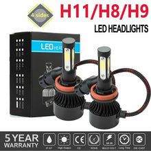 4-sides H11 H8 H9 60W 6000LM COB LED Headlight Bulb Conversion Fog Light HID