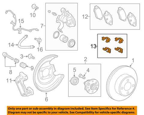 TOYOTA OEM 13-18 Yaris Brake-Rear-Brake Pads Hardware Kit 0494812060