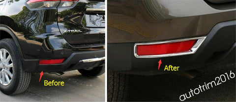 Accessories For X-Trail Rogue 2017 - 2020 Chrome Rear Fog Lamp Lights Cover Trim