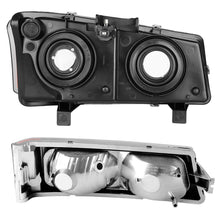 For 2003-2007 Chevy Silverado Headlights+Bumper Parking Light Lamp Black Housing