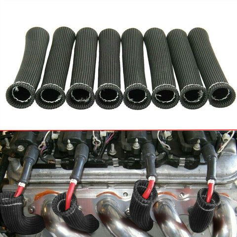 Set of 8 Spark Plug Wire Boots Protector Sleeve Heat Shield Cover For LS1/LS2