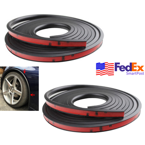 2x 59'' Car Wheel Fender Flare Lip Rubber Panel Extension Protector Universal US