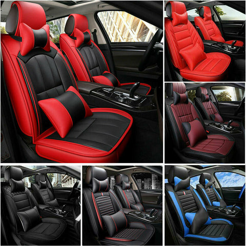 Luxury 5-Seats Car Sit Covers Sit Cushion PU Leather Protect Set Car Accessories