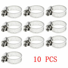 10pcs/pack 3/8"-5/8” Stainless Steel Drive Hose Clamp Fuel Line Worm Clip NEW