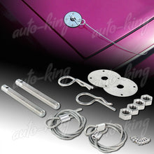 RACING APPEARANCE STAINLESS STEEL MOUNT HOOD PIN PLATE BONNET LOCK KIT UNIVERSAL