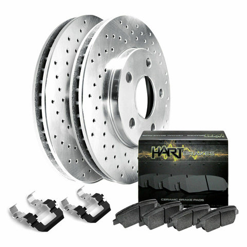 Fit 2015-2017 Mercedes-Benz CLS400 Rear Drilled Brake Rotors+Ceramic Brake Pads