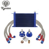 Universal Aluminum Allloy 10AN 13-Row Blue Trust Type Oil Cooler Relocation Kit