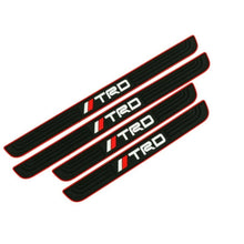 X4 TRD Black Rubber Car Door Scuff Sill Cover Panel Step Protector