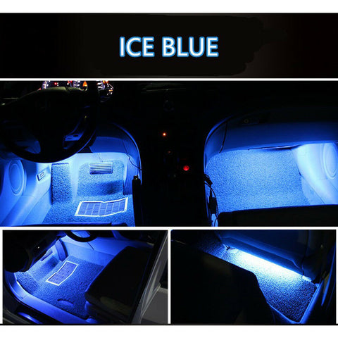 4x 9 LED Charge Car Interior Light Accessories Foot Car Auto Decorative Lamp