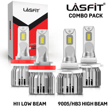 LASFIT LED Headlight Bulbs Conversion Kit 9005 H11 High Low Beam Bright White