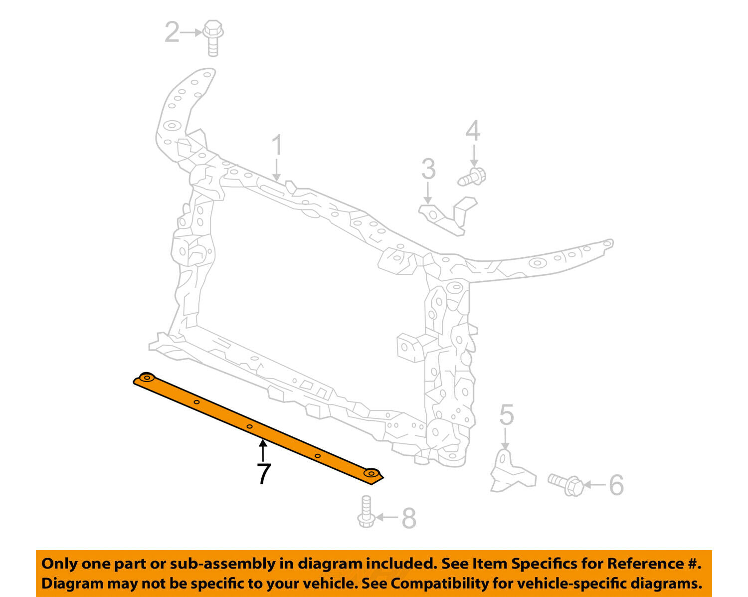 HONDA OEM 2018 Accord Radiator Core Support-Lower Brace 71430TEAT00