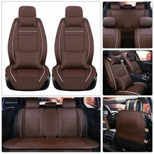 Car Seat Cover Front & Rear Auto 5-Seats Cushion W/Pillows PU Leather US Size M