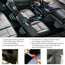 4x 12 LED RGB Car Interior Atmosphere Footwell Strip Lights Floor Decor Lamps