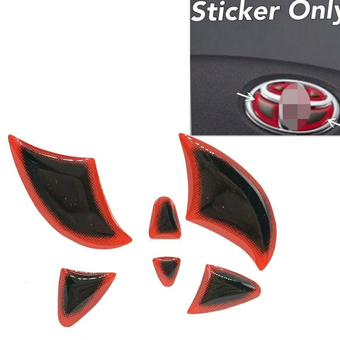 Gloss Gel Coat Vinyl Steering Wheel Emblem Filler Insert Sticker RED For Toyota