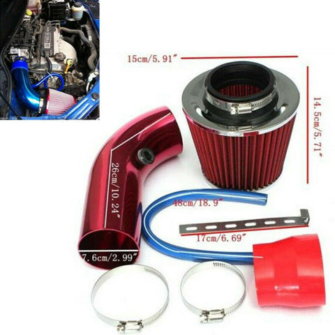 Car Cold Air Intake Filter Induction Kits Pipe Power Flow Hose System Universal