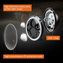 2pcs DOT 7" Inch Round LED Headlight DRL Signal Light For Jeep Wrangler 07-18 JK