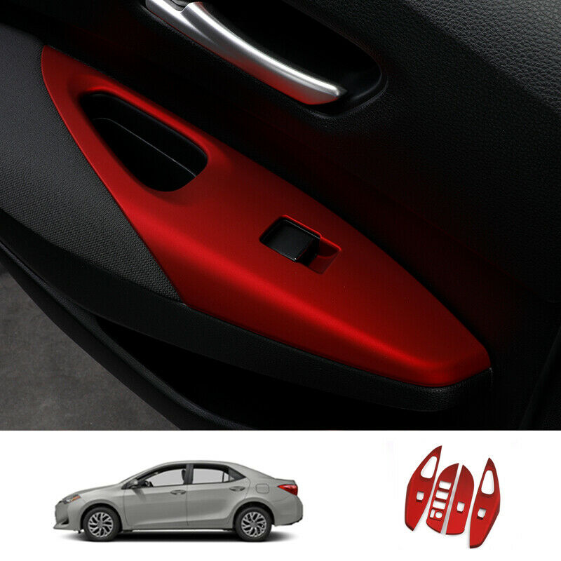 For Toyota Carolla 2019-2020 red Window lift panel switch cover trim 4pcs
