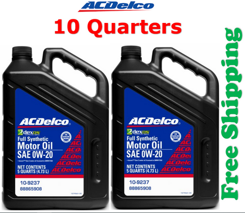 ACDelco 10-9237 SAE 0W-20 Full Synthetic Motor Oil 10 Quarters, FREE SHIPPING