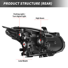Headlights Assembly for 2008-2013 Nissan Rogue Clear Chrome Headlamps Left+Right