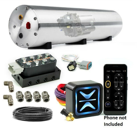 AccuAir ENDO-CT Raw Aluminum Tank Vu4 Valve Manifold E+ Connect Management Kit