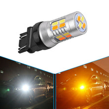 2Pcs 12V 3157 5730 20-LED Switchback Dual Color White Amber Trailer Light Bulbs