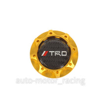 JDM TRD CARBON FIBER Sticker with ALUMNIUM GOLD Billet Engine Oil FILLER Cap