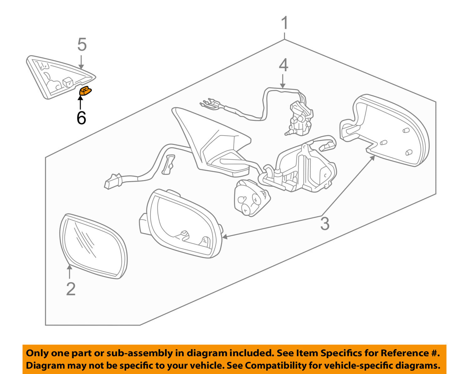 HONDA OEM Door Side Rear View Mirror-Inner Cover Clip 90615SK7003