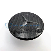 Mercedes C E S Black Carbon Fiber Flat Hood Star Emblem Badge & Bracket C63 W204