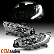 For 16-20 Honda Civic DX EX EX-L EX-T LX LX-P Halogen Projector Chrome Headlight