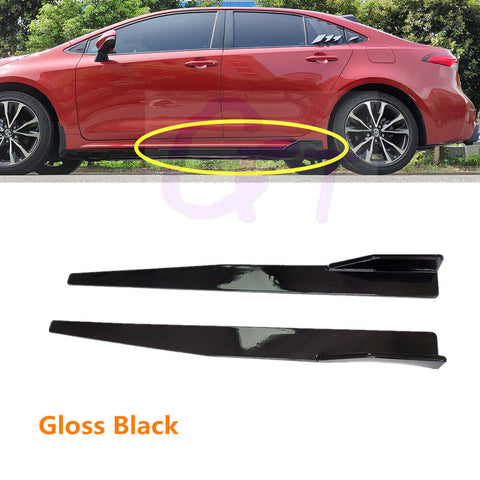 Fit For Toyota Corolla 2020-2022 Black Side Skirt Rocker Panel Body Left+Right
