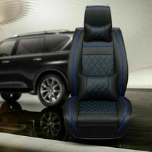 US Blue PU Leather Car Seat Cover Universal 5-Seats Cushion Protectors Full Set