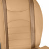 Leatherette Cushion Pad Seat Covers Full Set For Auto Car SUV Van Beige