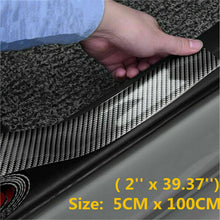 Car Interior Accessories 5D Sticker Carbon Fiber Door Sill Protector Scuff Plate