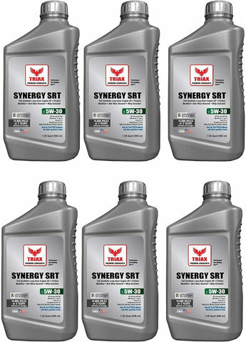 FULL SYNTHETIC TRIAX SYNERGY SRT 5W-30 WITH MOLY/BORON BOOST (1 QUART/ 6 PACK)