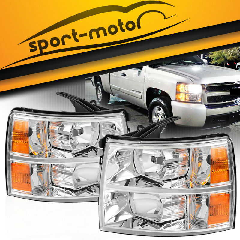 Headlights Assembly for 2007-2014 Chevy Silverado 1500 2500 HD 3500 HD Headlamps