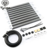 10 Row 6 AN Universal Aluminum Racing Engine Transmission Oil Cooler Kit Silver