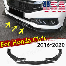 NEW DESIGN Spoiler For Honda Civic 2016-2020 Carbon Fiber Look Front Bumper Lip