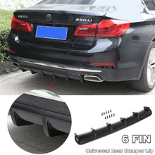 36" Shark 6 Fin Style Car Rear Splitter Spoiler Cover Add-on Bumper Lip Diffuser