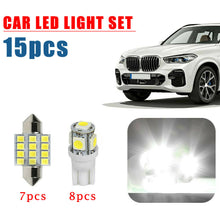 15Pcs 12V Xenon White Led light Bulbs Car Interior Package Deal Kits Accessories