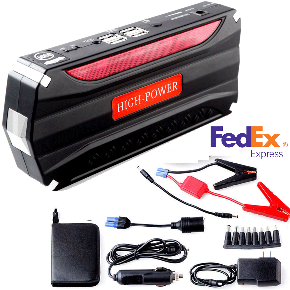 Portable 68800mAh Car Emergency Jumper Starter Battery Power Bank 4 USB Charger